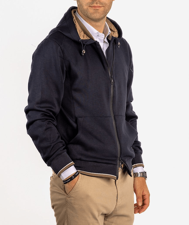 FELPA/GIACCHINO ELASTICIZZATO IN JERSEY CON ZIP 