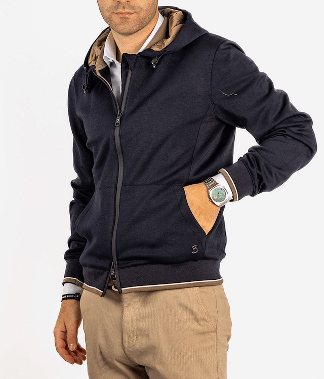 FELPA/GIACCHINO ELASTICIZZATO IN JERSEY CON ZIP 