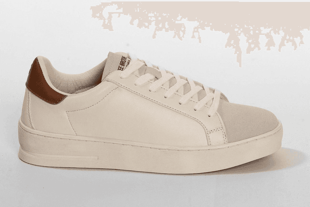 SNEAKER BIANCA CON PUNTALE EFFETTO CAMOSCIO